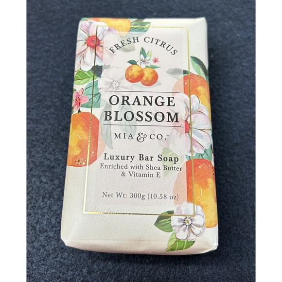 Mia & Co Fresh Citrus Orange Blossom Luxury Bar Soap NEW Shea Butter Vitamin E - Picture 1 of 3